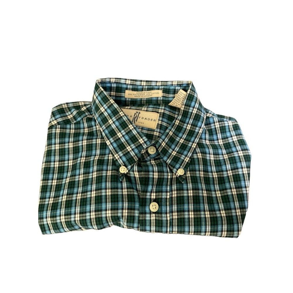 Vintage River Trader Multi Color Short Sleeve Button Down Shirt XL Wrinkle Free